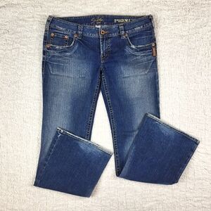 Silver Pioneer Straight Leg Blue Jeans for Women Size 34